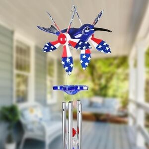 Patriotic Hummingbird Wind Chime